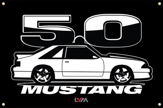 Foxbody 5.0 Ford Mustang GT-Notch-LX-Cobra Side Banner - LYM Clothing