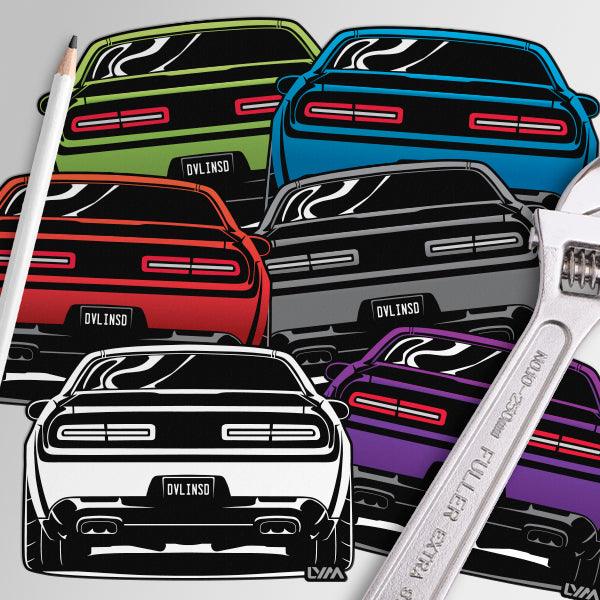 Dodge Challenger Rear Sticker - Multiple Colors - LYM Clothing