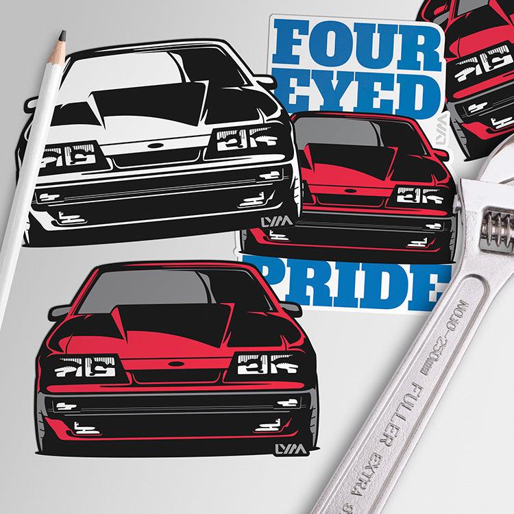 Foxbody Four Eye Ford Mustang Sticker - LYM Clothing