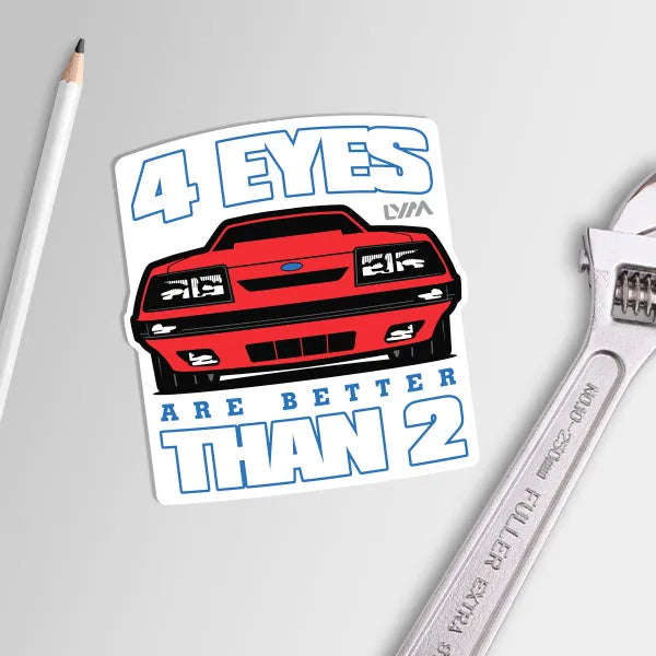 Foxbody Ford Mustang 4 Eye Sticker - LYM Clothing