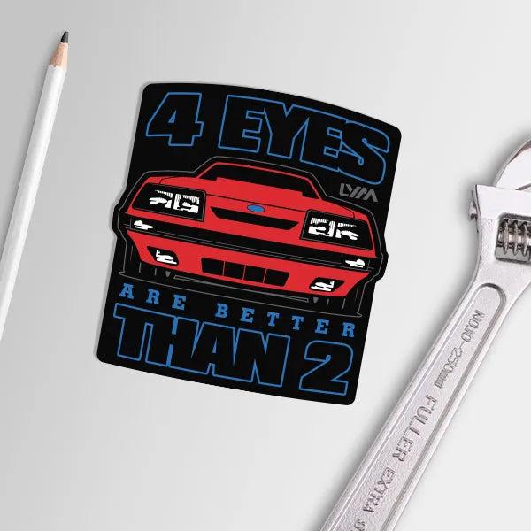 Foxbody Ford Mustang 4 Eye Sticker - LYM Clothing