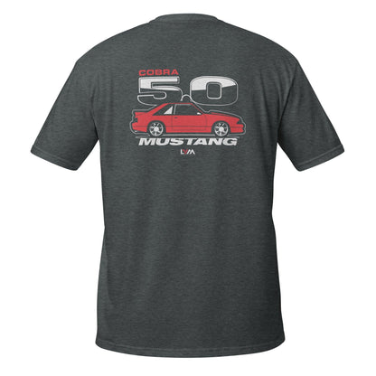 Foxbody 5.0 Ford Mustang Side COBRA Red T-Shirt - LYM Clothing